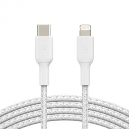 Sezónní Sleva BELKIN kabel oplétaný USB-C - Lightning, 1m, bílý