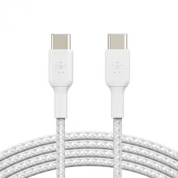 BELKIN kabel oplétaný USB-C - USB-C, 1m, bílý Vysoce Kvalitní