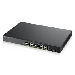 Zyxel GS1900-24HP v2 26-port Gigabit Web Smart PoE Switch, 24x gigabit RJ45, 2x SFP, PoE budget 170W Aktuální