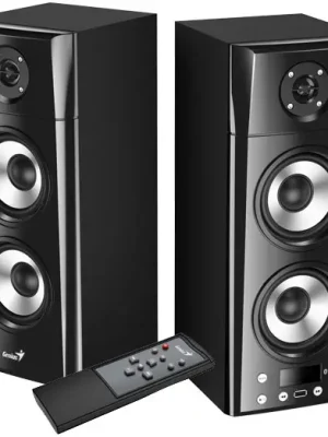 GENIUS SP-HF2800 BT - reproduktory 2.0, 60W, USB, Bluetooth, dřevěné, černé, dálkové ovládání Sleva