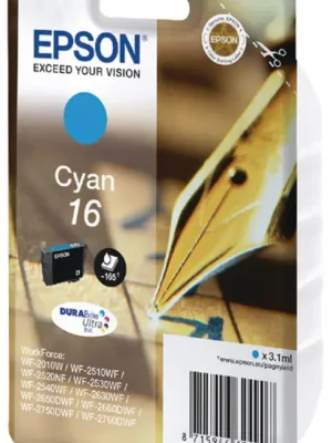 C13T16224012 - EPSON 16 pro Workforce WF-2530WF, WF-2750DWF - azurový, originál Novinka