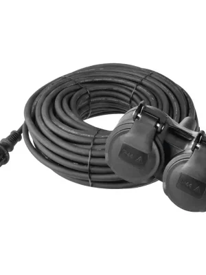Speciální Cena Emos P0601Prodlužovací kabel gumový – 2 zásuvky, 10m, 3× 1,5mm2, IP44