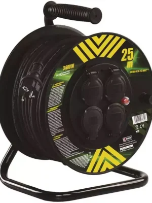 EMOS P084253 - Gumový prodlužovací kabel na bubnu, 4 zásuvky, 25m, 2,5mm2 Časově Omezené