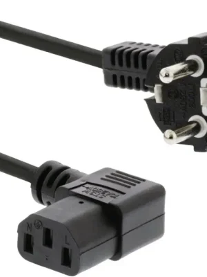 PREMIUMCORD - Síťový napájecí kabel 230V k počítači, 2m 90° - kpsp2-90 Levný