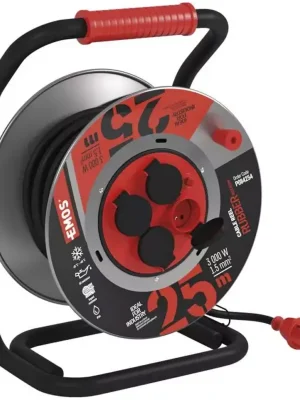 Ihned K Objednání Emos P084254 - Venkovní prodlužovací kabel na bubnu 25m, 4 zásuvky, černý, guma-neopren - 230V/1,5 mm2
