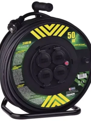Emos P084503Gumový prodlužovací kabel na bubnu – 4 zásuvky, 50m, 2,5mm2 Hit Sezóny
