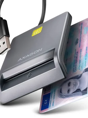 AXAGON CRE-SM3T - USB-A FlatReader čtečka kontaktních karet Smart card (eObčanka), kabel 1.3m Odeslání Ihned