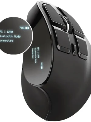Nízká Cena TRUST Voxx Rechargeable ergonomic Wireless Mouse - Bezdrátová ergonomická vertikální myš, černá
