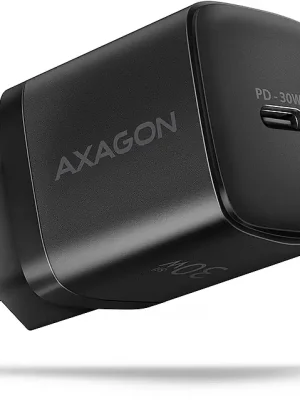 AXAGON ACU-PD30, Sil - nabíječka do sítě 30W, 1x port USB-C, PD3.0/PPS/QC4+/SFC/AFC/Apple, černá Omezená Nabídka
