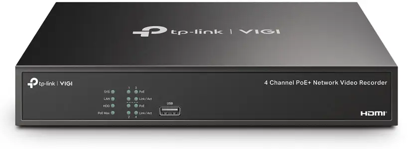 Nejprodávanější TP-Link VIGI NVR1004H-4P - 4 Channel PoE+ Network Video Recorder