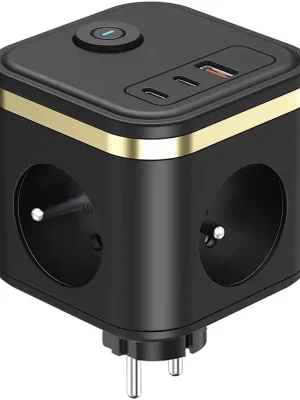 Top Prodej VIKING Y33 - síťový adaptér - Output:3xAC,1xUSB-A,2xUSB-C, Tlačítko ON/OFF, černý