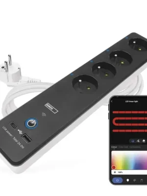 EMOS P1412SMGoSmart prodlužovací kabel 2 m / 4 zásuvky / s vyp. / s USB / bílá-černá / PVC / 1,5 mm2 Bezpečná Platba